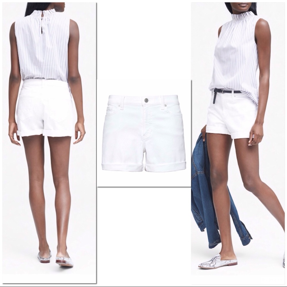 Banana Republic white denim shorts